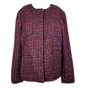 Talbots Berry Tweed Four-pocket Blazer